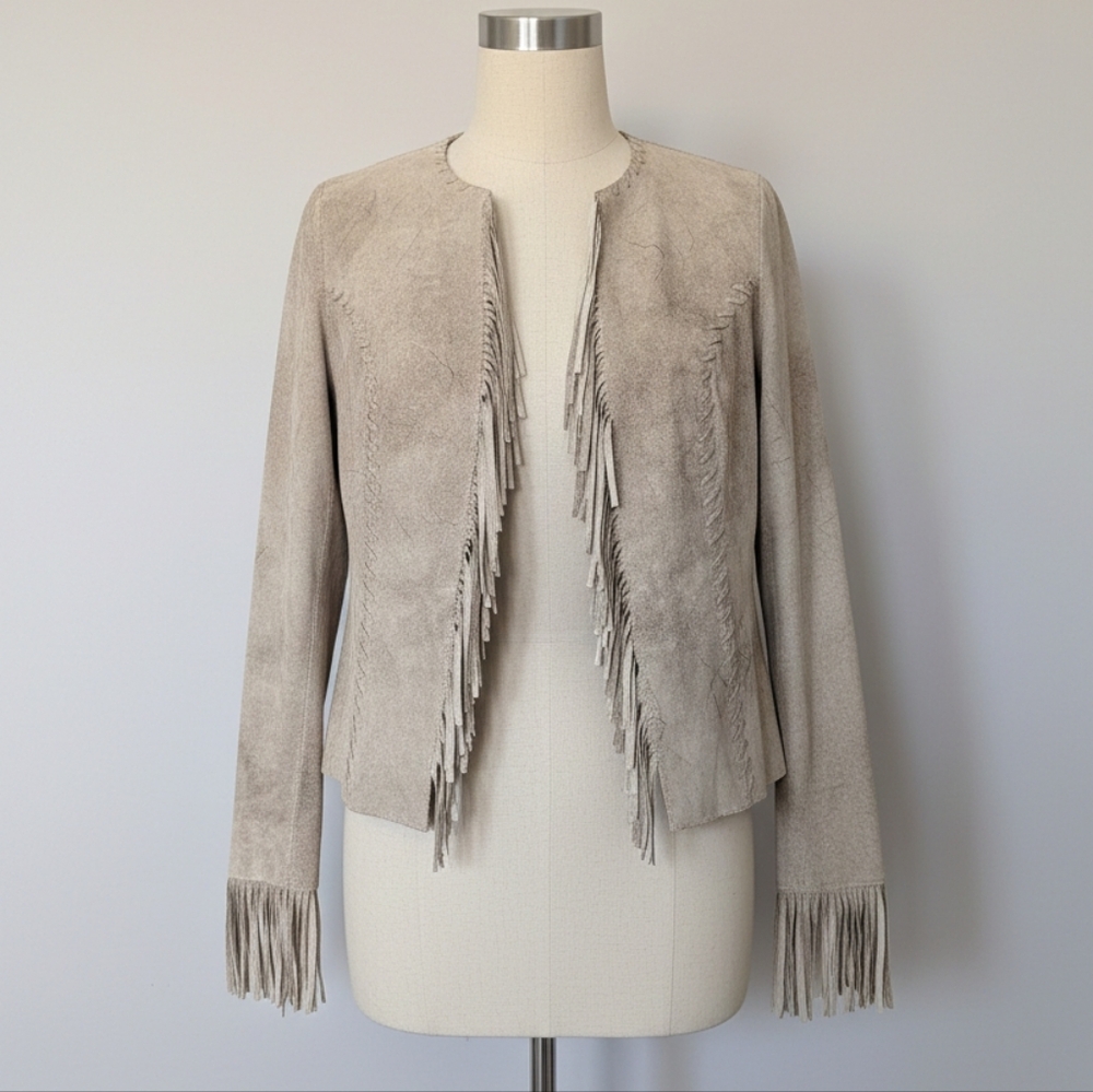 Vintage XOXO‎ 90s Y2K Western Fringe Suede Jacket Festival 70s